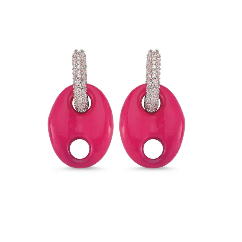 Boucles d'oreilles What About Me Grand Modèle Rose Néon