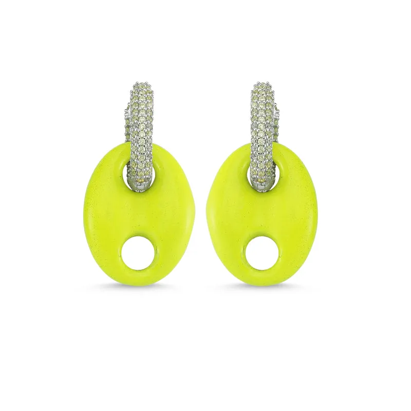 Boucles d'oreilles What About Me Grand Modèle Jaune Néon
