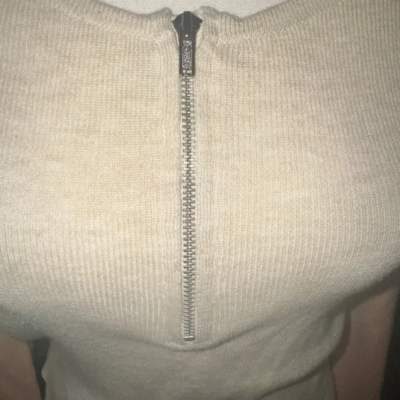 Aerie Cropped half zip color block sweater