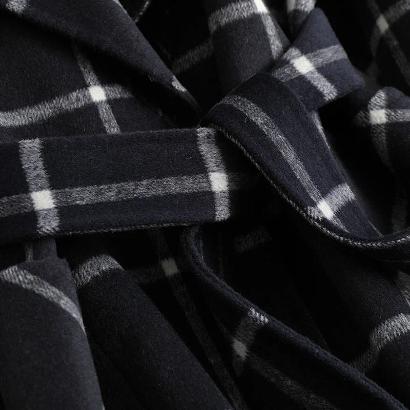 Manteau élégant en laine à carreaux