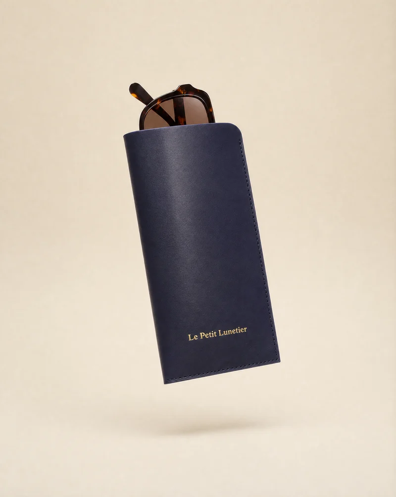 Pochette Bleue en cuir