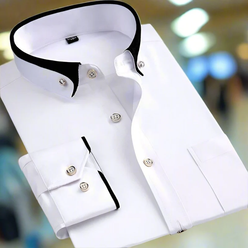 Chemise Classique en Coton à Manches Longues