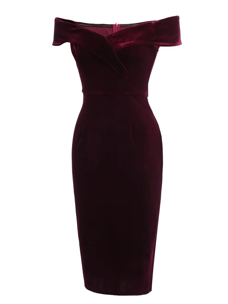 Robe moulante en velours