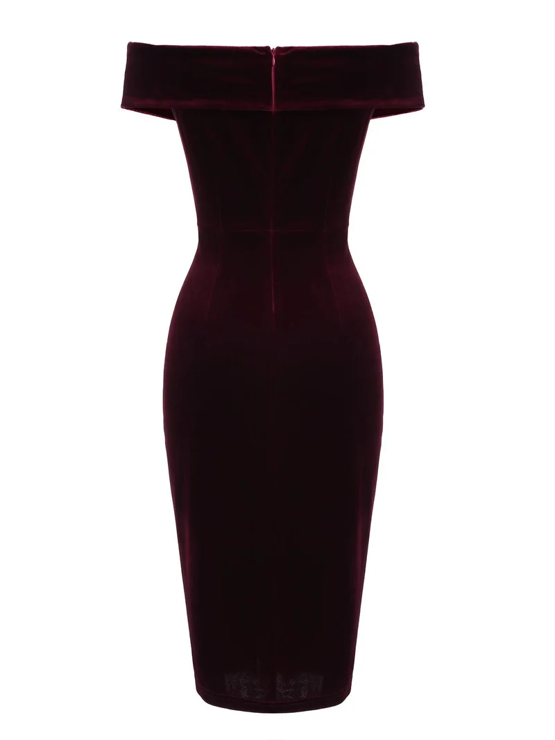 Robe moulante en velours