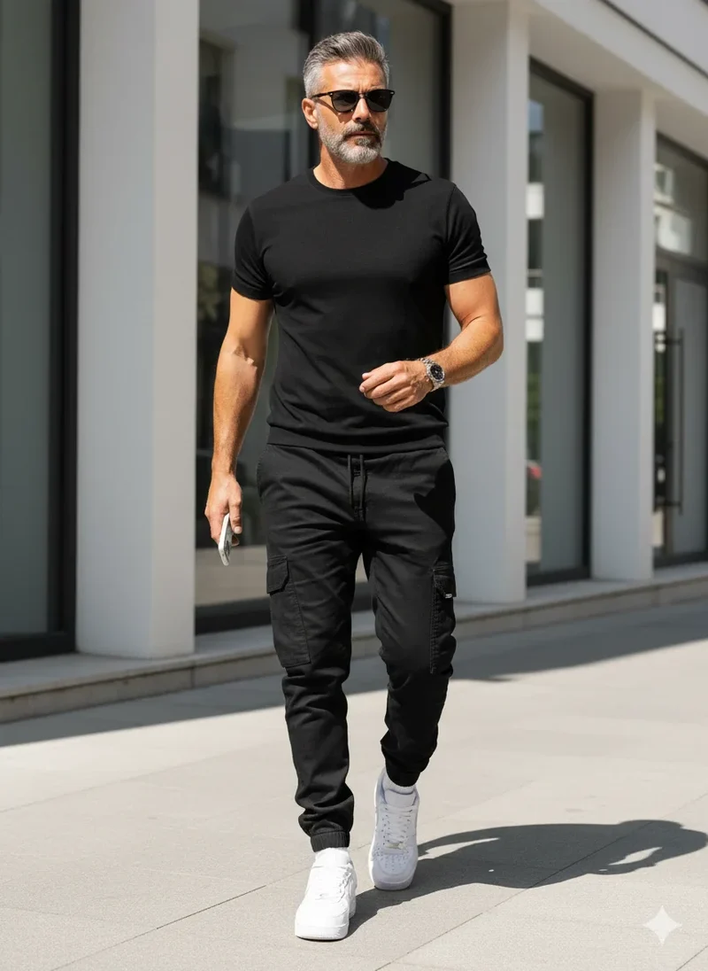 Pantalon cargo coupe droite
