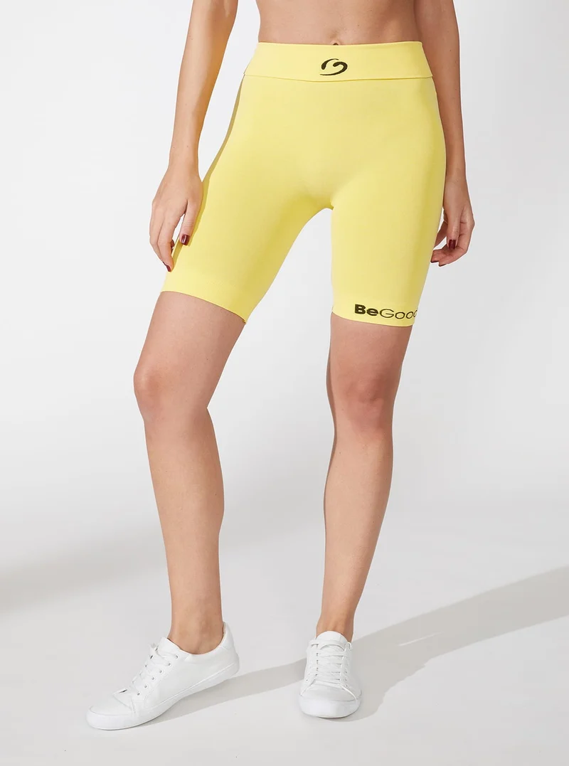 Leggings Ciclista Melange Pancia Piatta Giallo