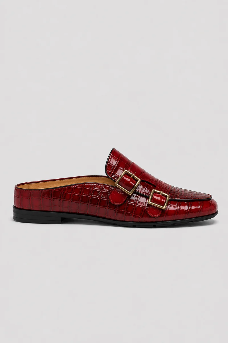 Mocassins Effet Croco Double Boucle
